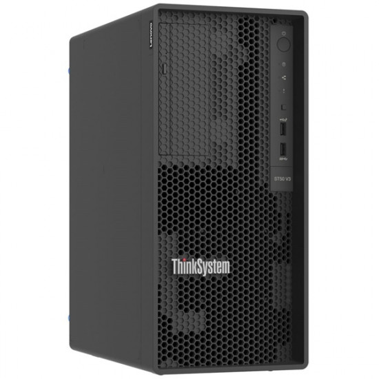 LENOVO torony szerver - ST50 V3 (3.5"), 4C E-2434 3.4Ghz, 2x32GB, 2x 960GB RI SSD, SW RAID, XCC2: Std, 500W.