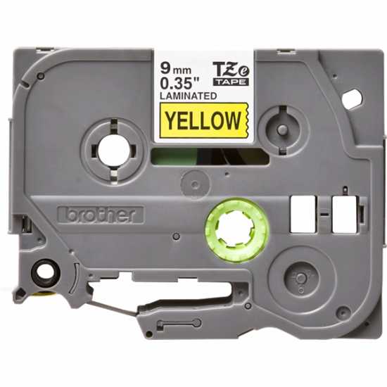BROTHER szalag TZe-621, Sárga alapon Fekete, Laminált, 9mm  0.35", 8 méter